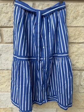 J. Crew Blue and White Striped Skirt